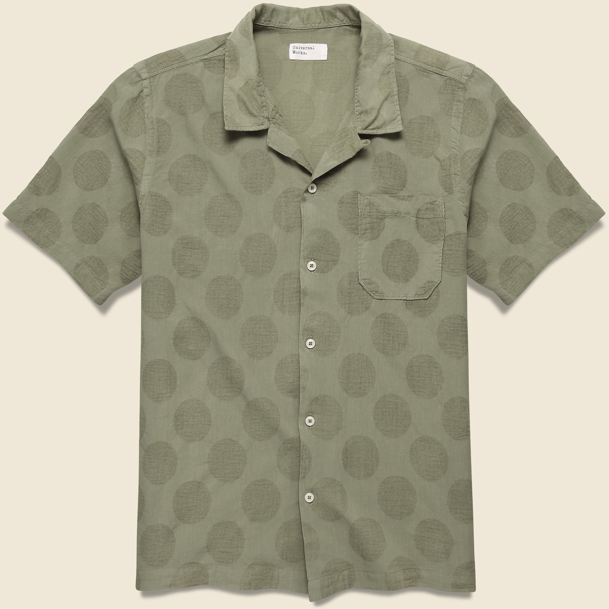 Dot Print Road Shirt - Olive - Universal Works - STAG Provisions - Tops - S/S Woven - Dot