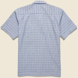 Porto Cotton Camp Shirt - White/Blue - Universal Works - STAG Provisions - Tops - S/S Woven - Other Pattern