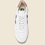 V-10 Leather Sneaker - White/Red/Navy - Veja - STAG Provisions - Shoes - Athletic