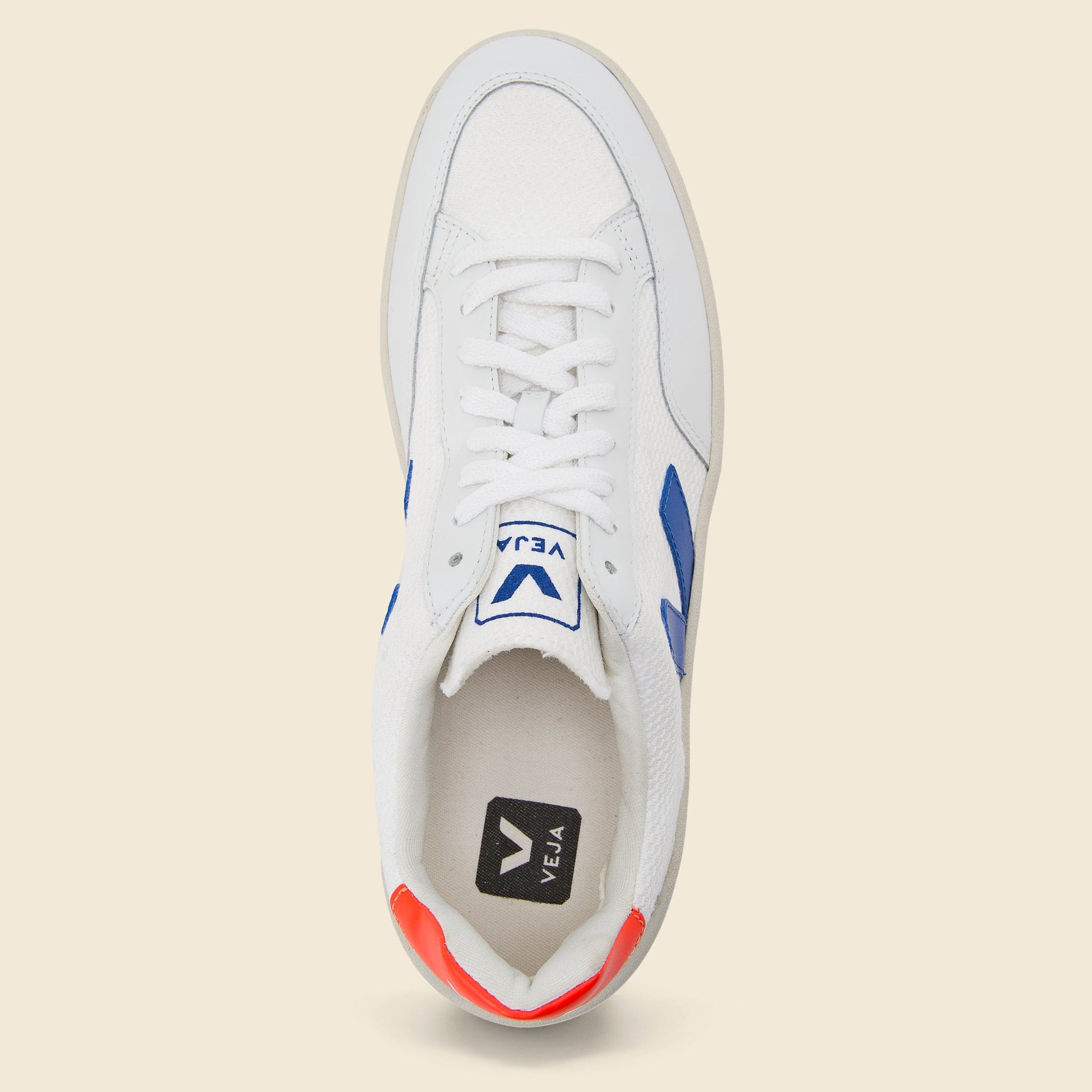 V-12 Mesh Sneaker - White/Indigo/Orange Fluo - Veja - STAG Provisions - Shoes - Athletic