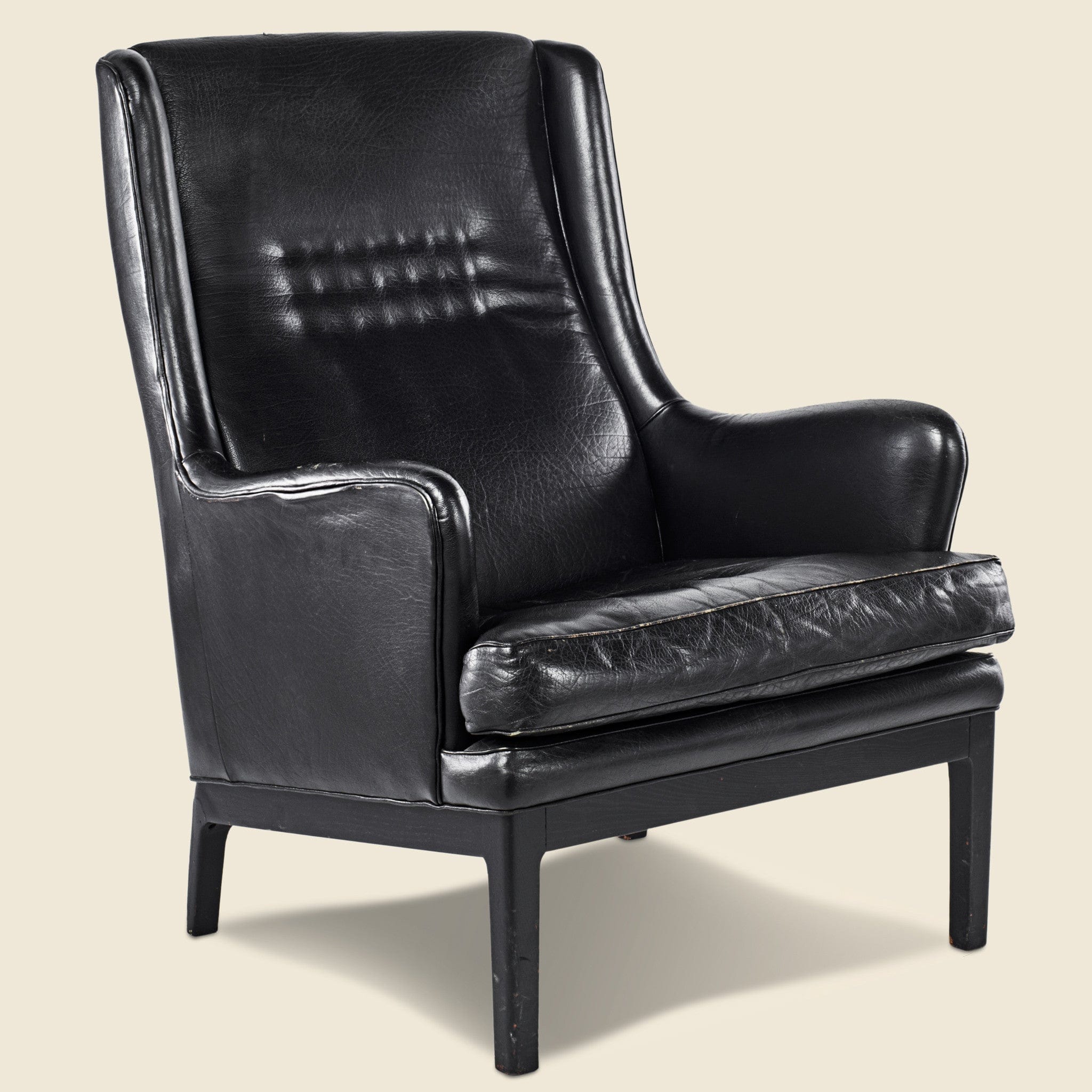 Swedish Leather Tufted Wingback Chair - Vintage - STAG Provisions - One & Done - Furniture