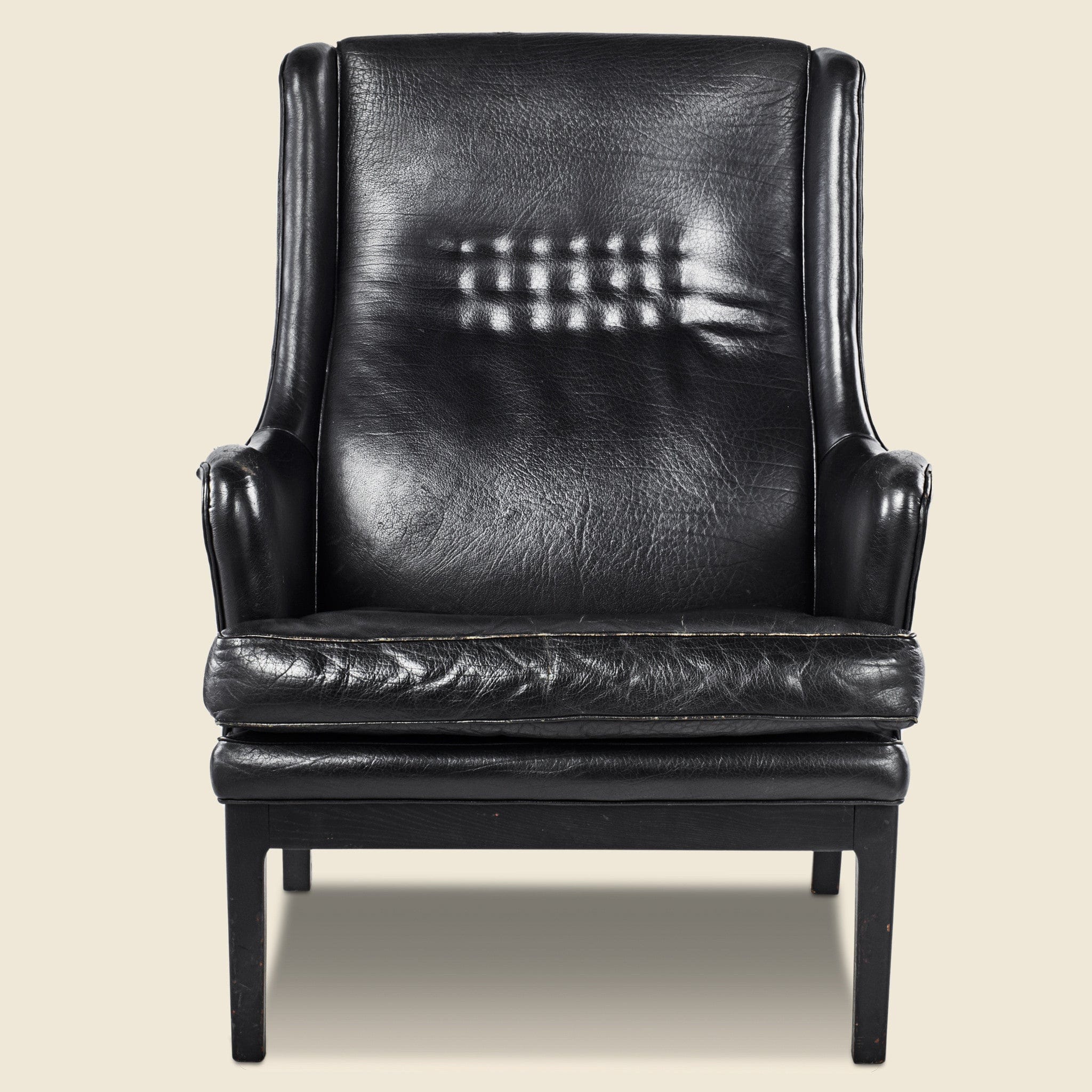 Swedish Leather Tufted Wingback Chair - Vintage - STAG Provisions - One & Done - Furniture