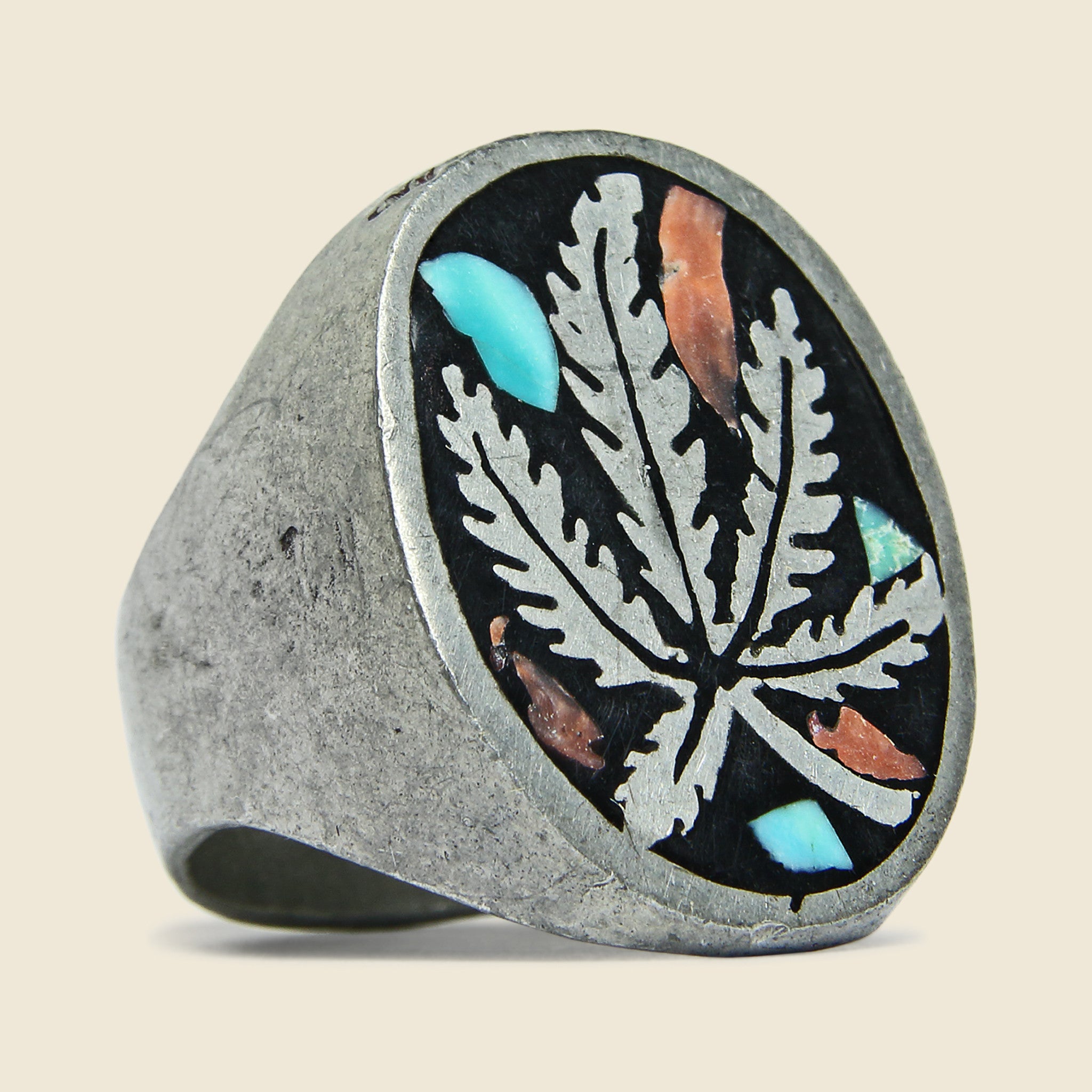 1970s Turquoise & Coral Weed Ring - Vintage - STAG Provisions - One & Done - Accessories & Jewelry