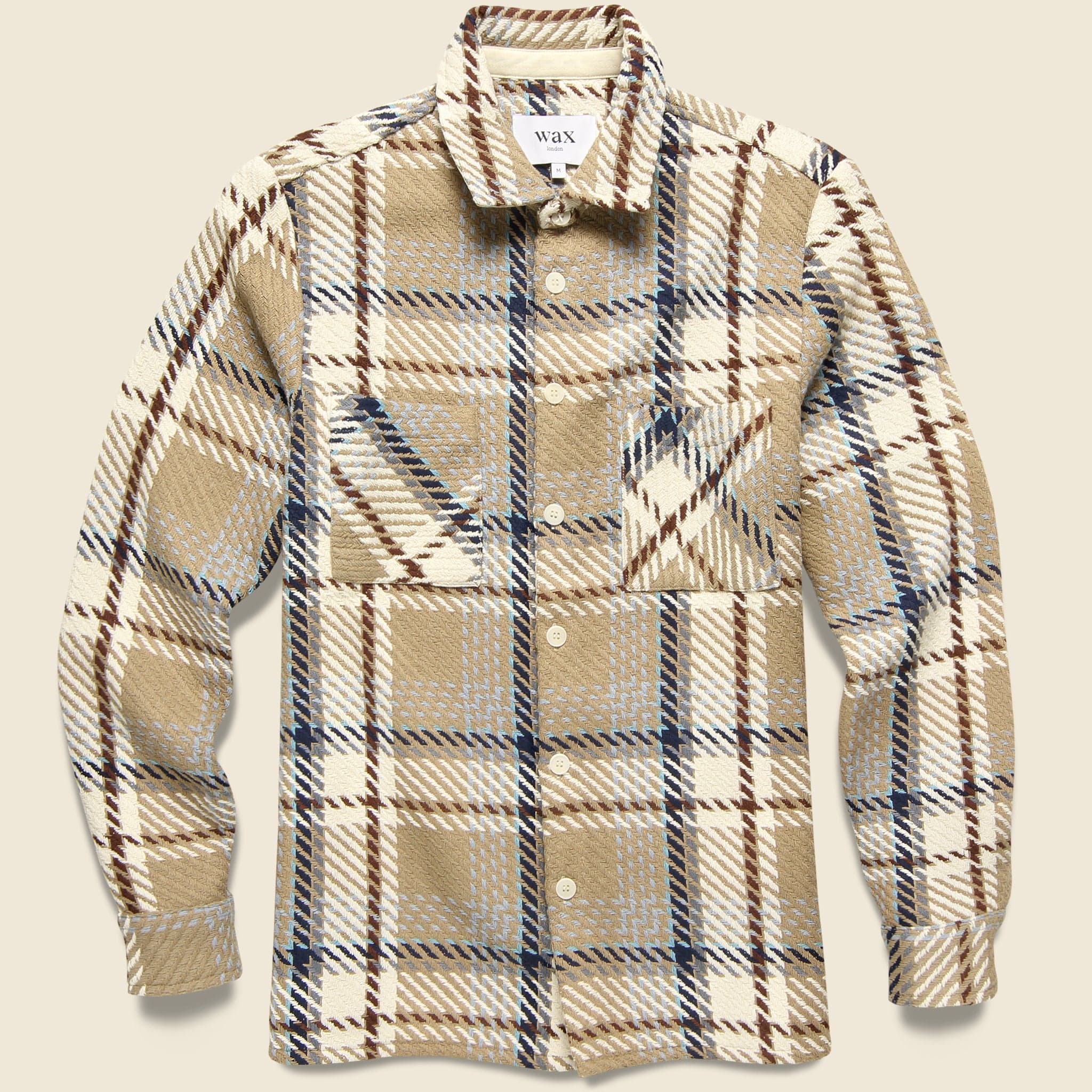 Whiting Overshirt - Natural Beatnik Check - Wax London - STAG Provisions - Tops - L/S Woven - Plaid