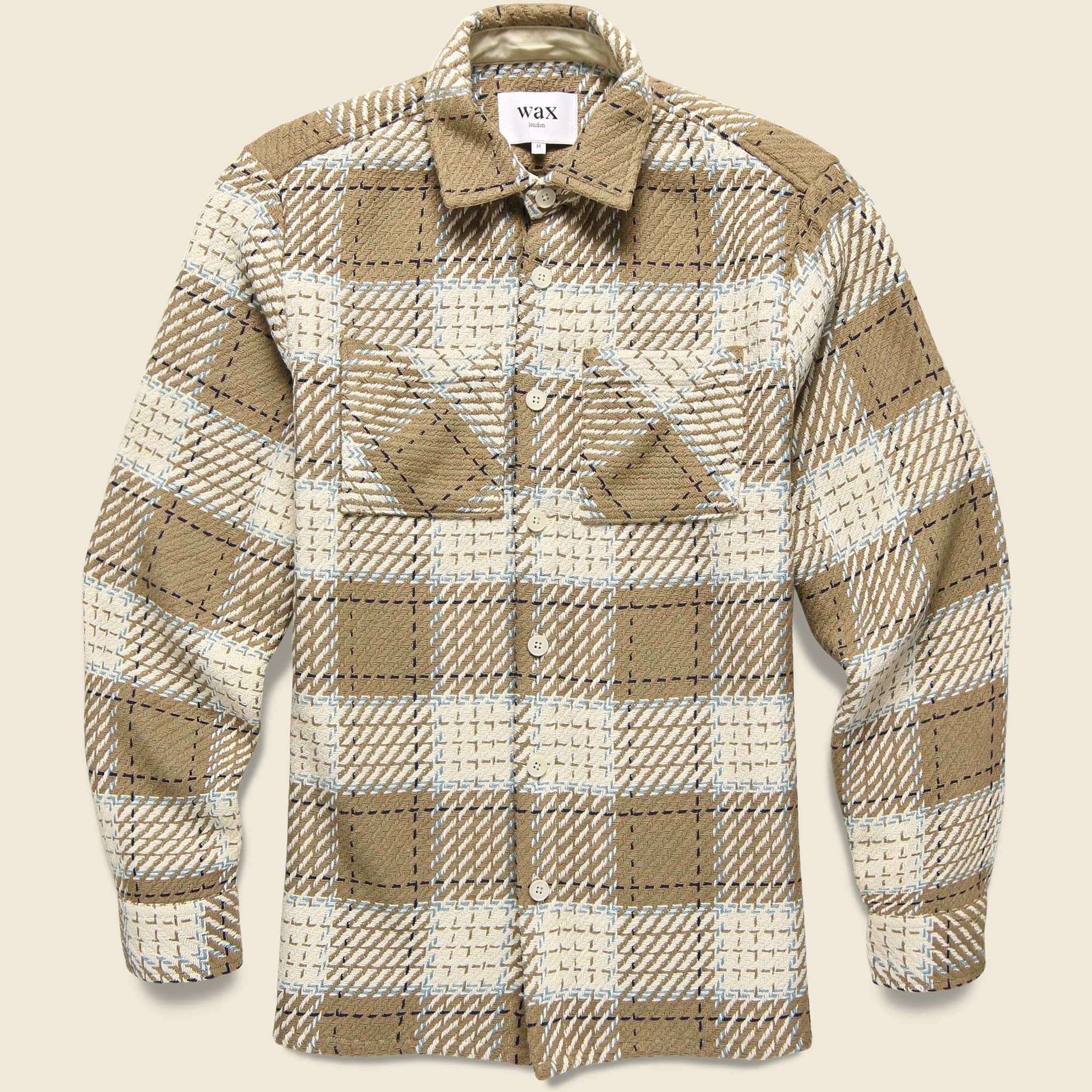 Whiting Milton Overshirt - Natural - Wax London - STAG Provisions - Tops - L/S Woven - Plaid