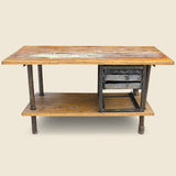 Wooden Industrial Table with Metal Drawers - Vintage - STAG Provisions - One & Done - Furniture