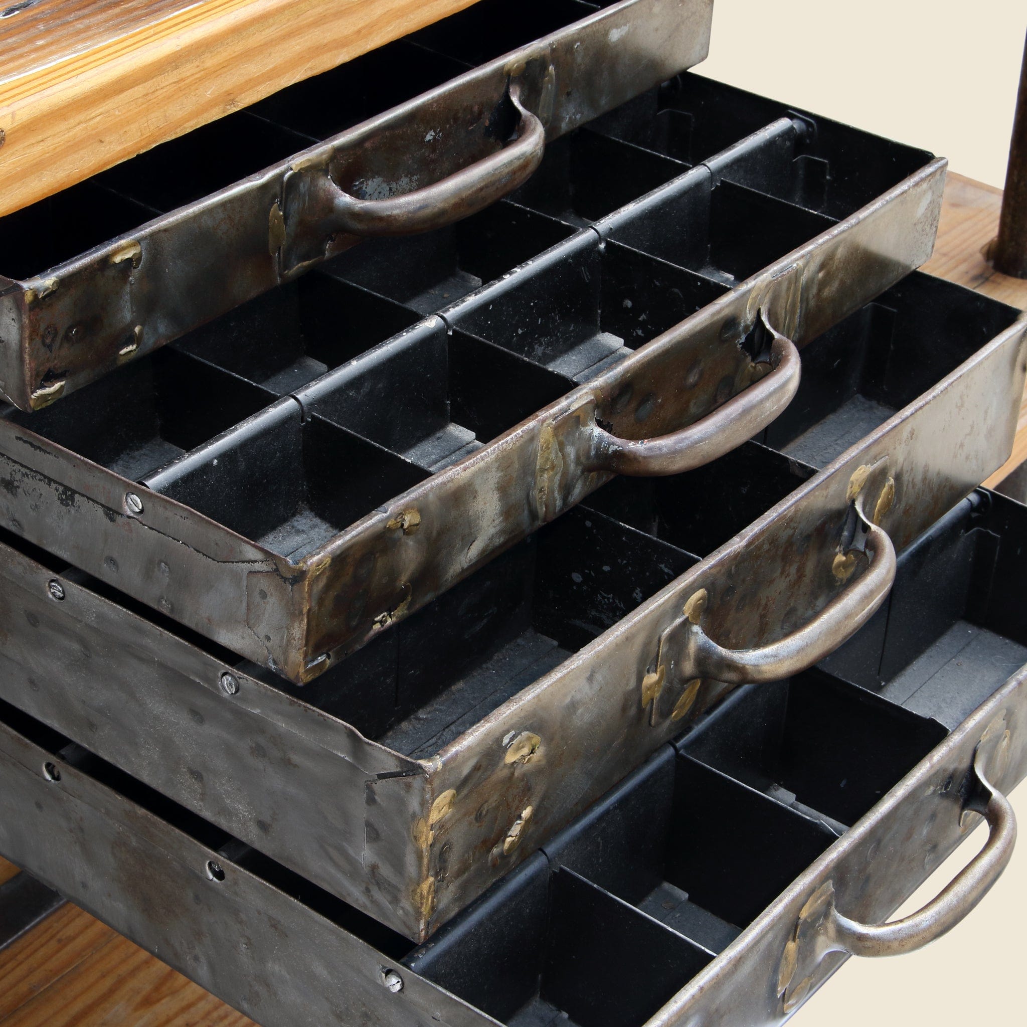 Wooden Industrial Table with Metal Drawers - Vintage - STAG Provisions - One & Done - Furniture