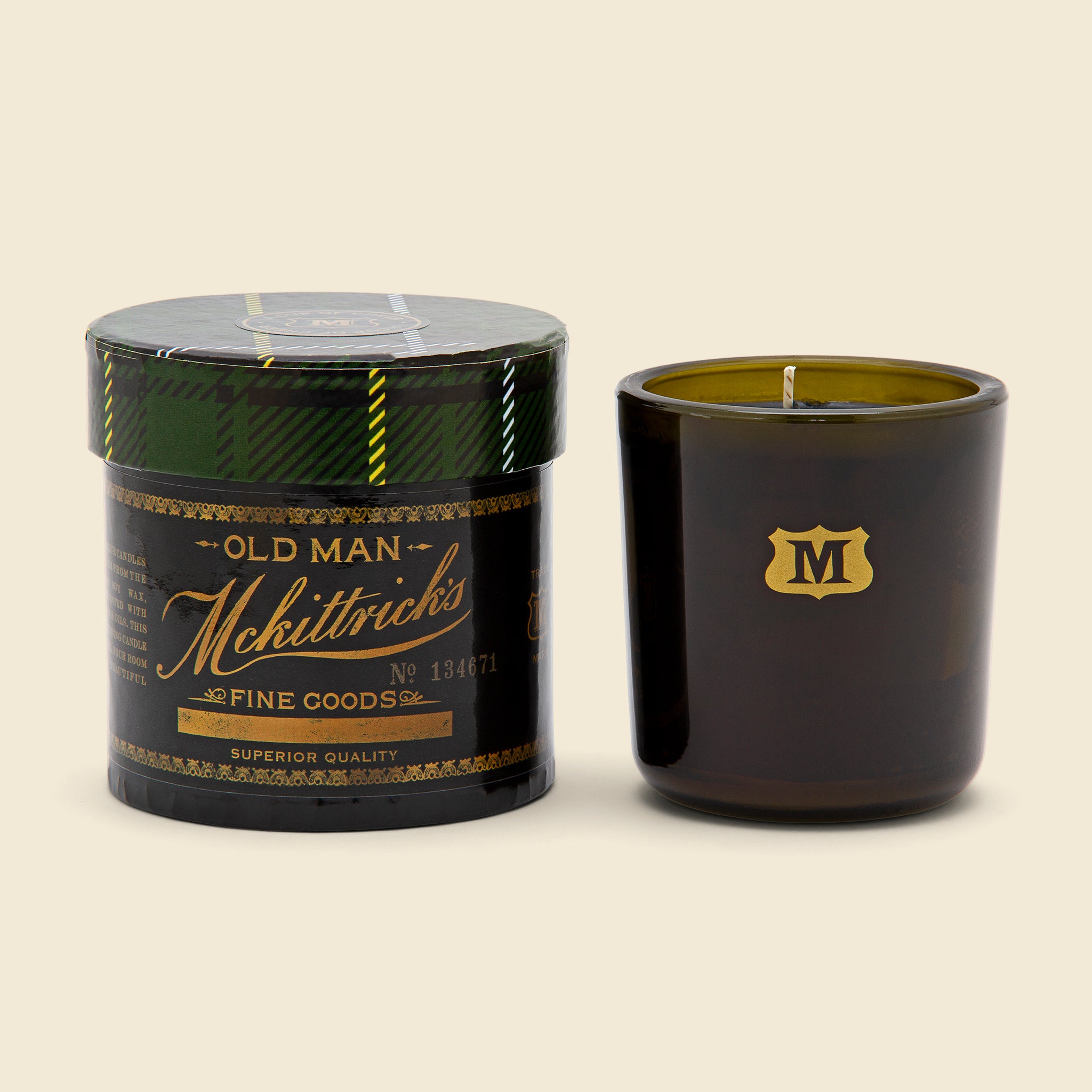 Candle 8.5oz - A Cup of Cheer, Tartan Box - We Took To The Woods - STAG Provisions - Gift - Candles