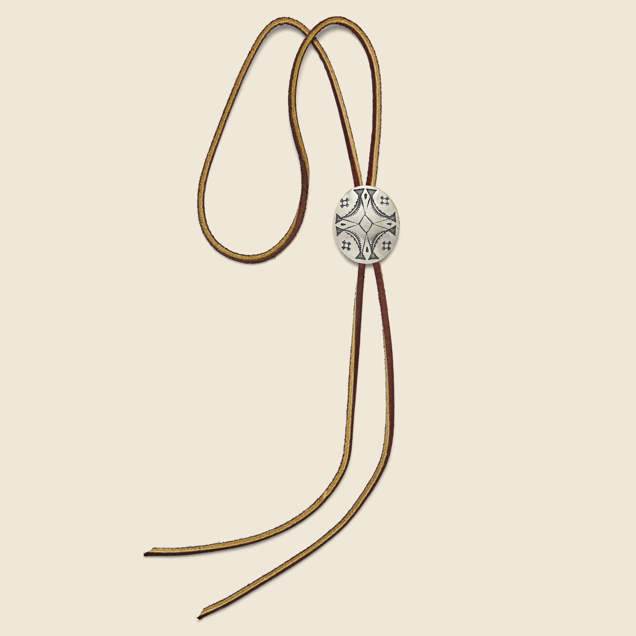 Geometric Concho Bolo Tie - Brown - Yuketen - STAG Provisions - Accessories - Necklaces