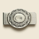 Carved Oval Concho Money Clip - Nickel Silver - Yuketen - STAG Provisions - Accessories - Wallets