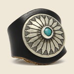 Leather Concho Ring - Black/Turquoise - Yuketen - STAG Provisions - Accessories - Rings