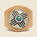 Concho Ring Jr. - Leather/Turquoise - Yuketen - STAG Provisions - Accessories - Rings