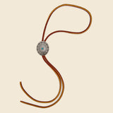 Leather Bolo Tie with Concho - Silver/Turquoise/Brown - Yuketen - STAG Provisions - Accessories - Necklaces