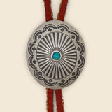 Leather Bolo Tie with Concho - Silver/Turquoise/Brown - Yuketen - STAG Provisions - Accessories - Necklaces