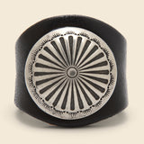 Leather Needlepoint Concho Ring - Black - Yuketen - STAG Provisions - Accessories - Rings