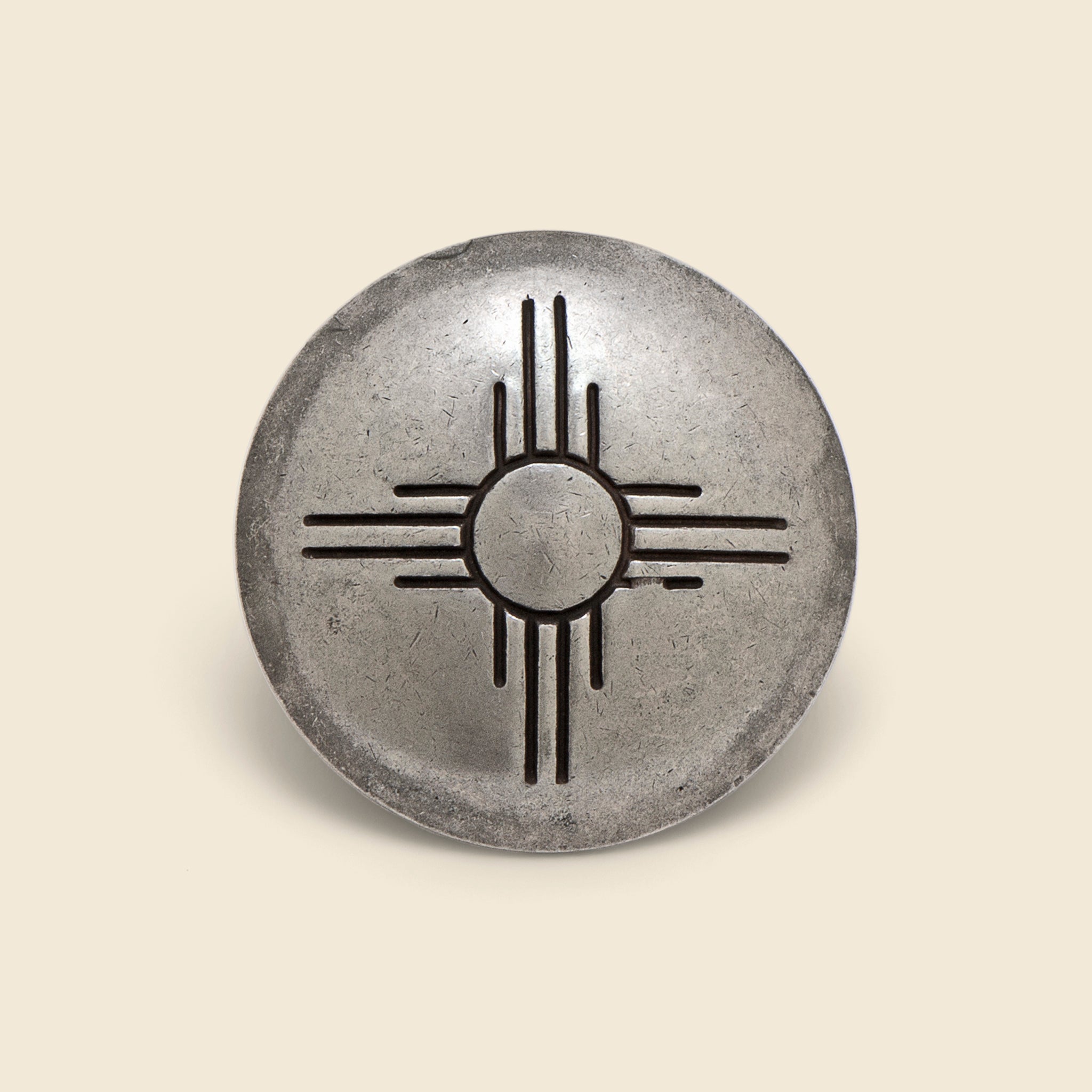 Concho Pin Round Zia - Nickel Silver - Yuketen - STAG Provisions - Accessories - Pins