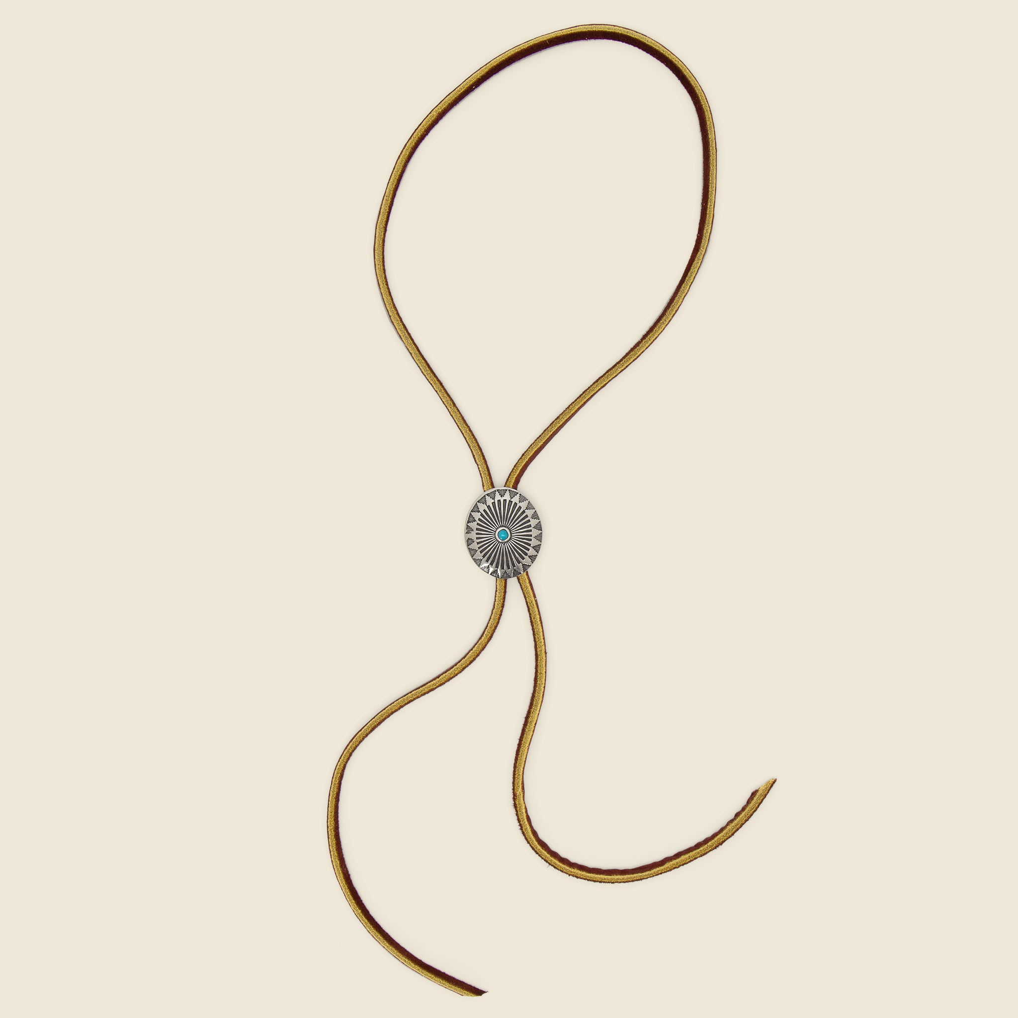 Leather Bolo Tie - Brown/Turquoise - Yuketen - STAG Provisions - Accessories - Necklaces