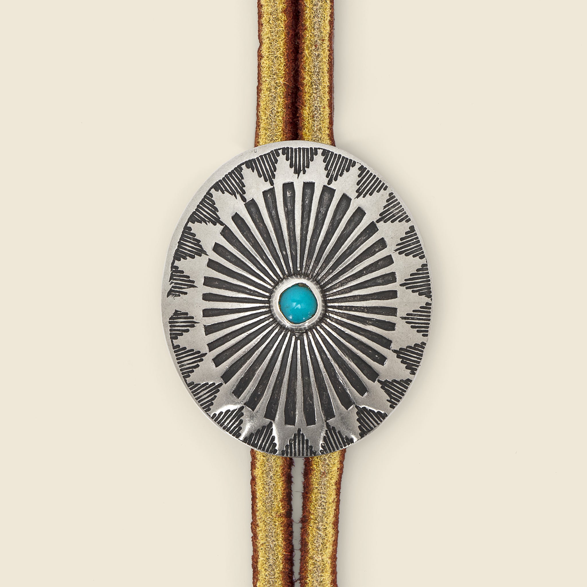 Leather Bolo Tie - Brown/Turquoise - Yuketen - STAG Provisions - Accessories - Necklaces