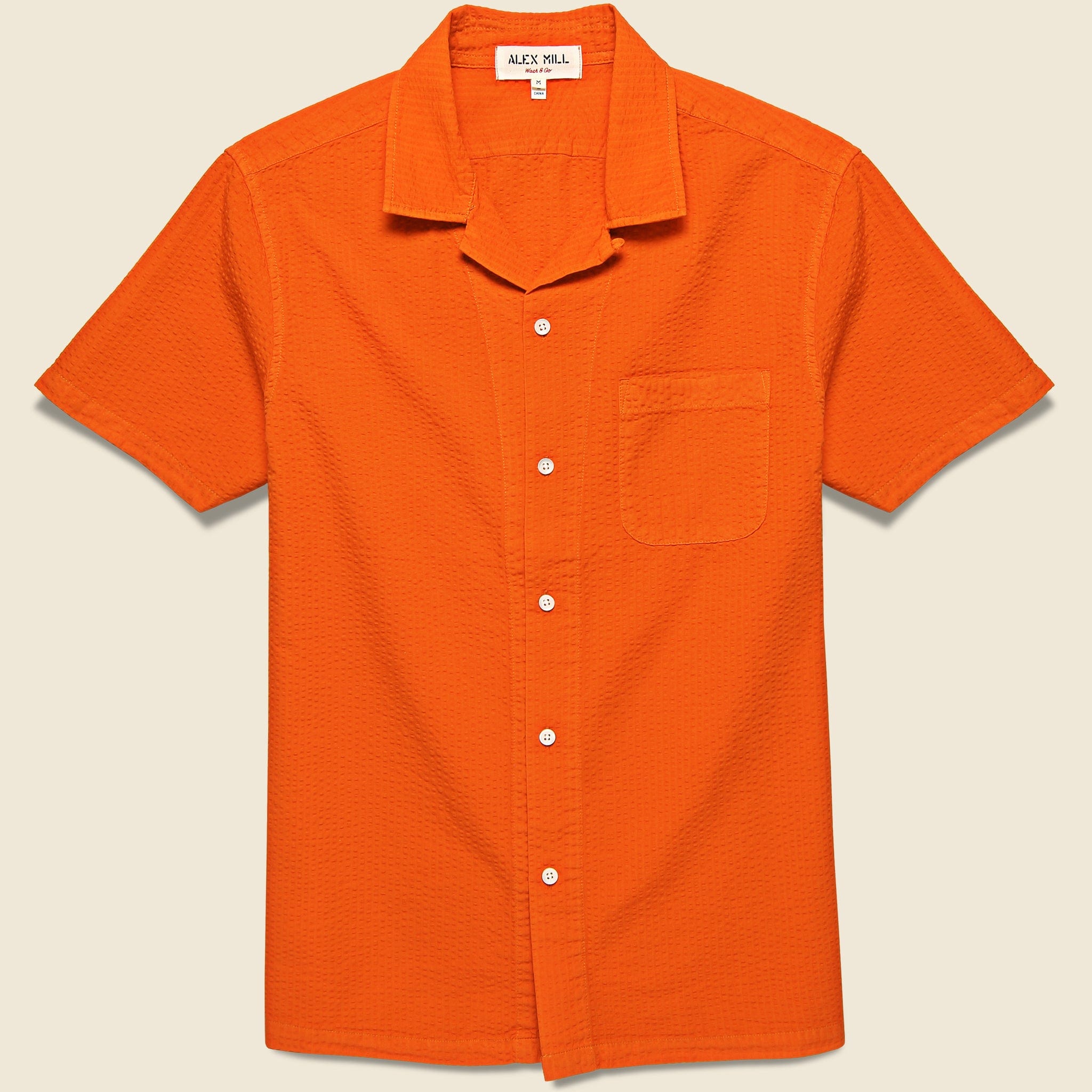 Seersucker Camp Shirt - Burnt Orange - Alex Mill - STAG Provisions - Tops - S/S Woven - Other Pattern